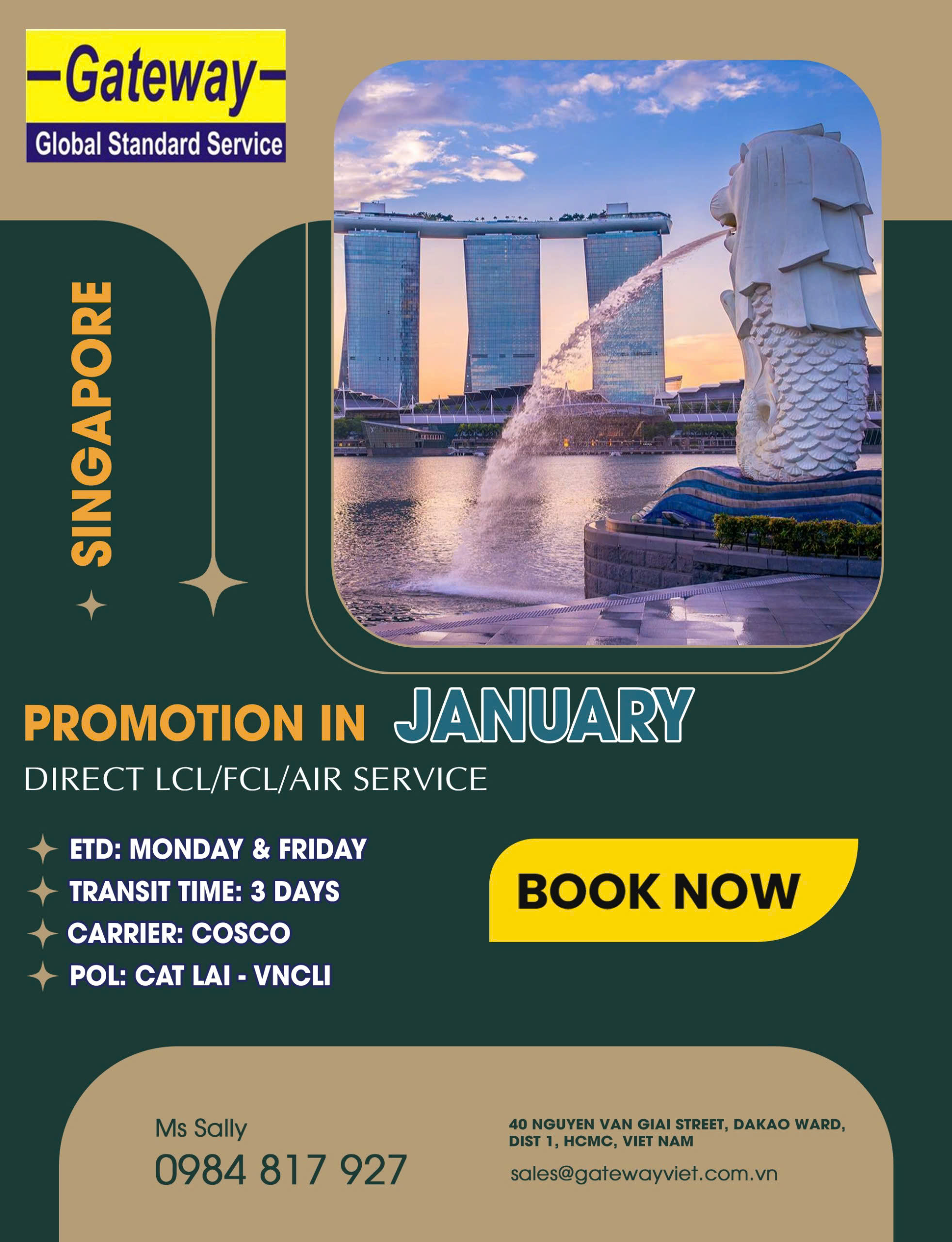 GATEWAY BIG PROMOTION IN JAN FROM HCM TO SINGAPORE